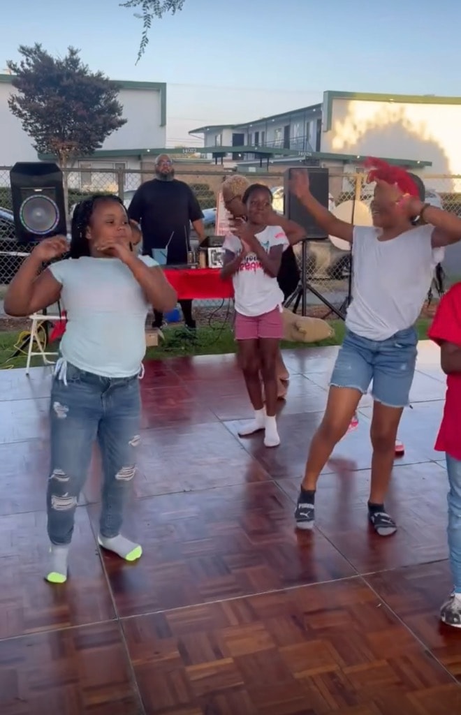 Kids dancing at the September 2024 Bellflower event